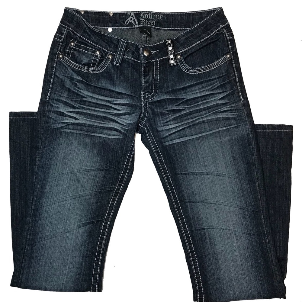 Antique Rivet Embellished Jean Size 27